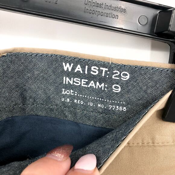 J.CREW Men's 9" Stretch Chino Shorts Size 29 Khaki Tan Flat Front High Rise NWT - Picture 11 of 13